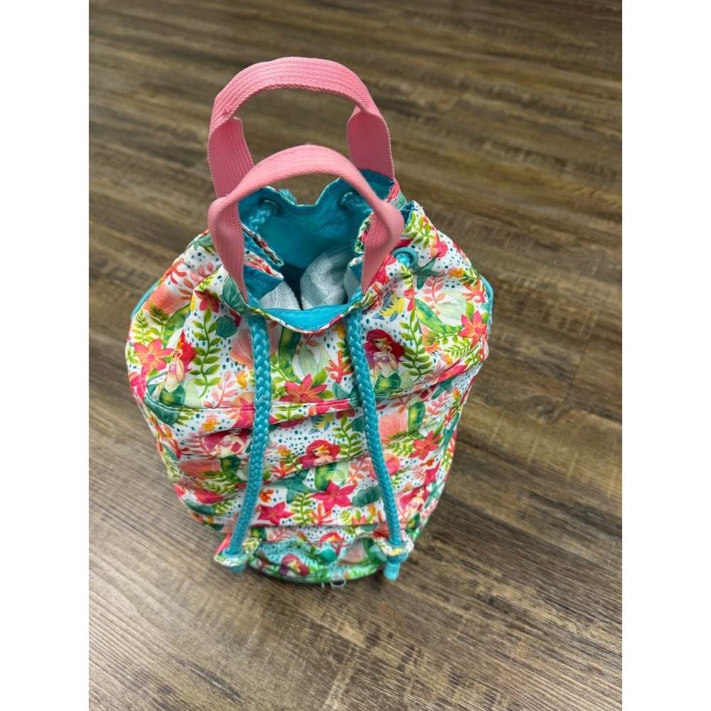 Disney Drawstring Backpack Unisex One Size Multicolor Floral Mesh Pocket - Picture 14 of 16